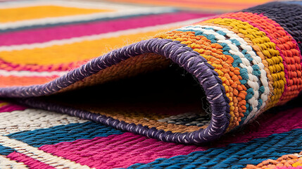 Colorful Striped Rug With Vibrant Hues