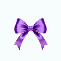 purple bow isolated on white background