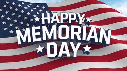 Happy memorial day patriotic american flag stars and stripes background wallpaper banner graphic design