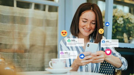 Woman watching an online video