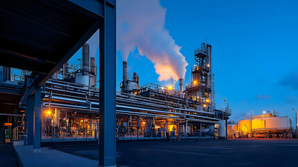 Industrial Plant At Dusk