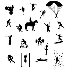 Sports Silhouettes Soccer, Football, Golf, Running, and More
