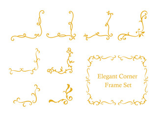 エレガントでクラシカルなコーナーのフレームデザインセット