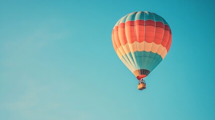 Fototapeta premium Colorful hot air balloon against a clear sky.
