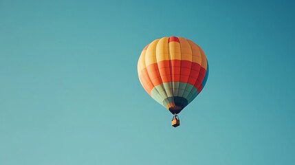 Obraz premium Colorful hot air balloon in a clear sky.