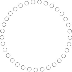 Dotted line circular round frame, symbol, icon