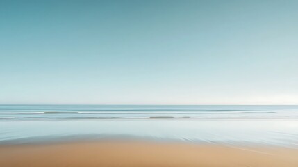 Serene beach scene at sunrise.