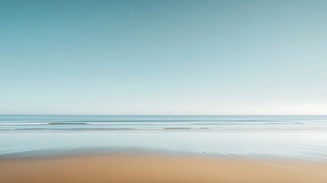 Serene beach scene at sunrise.