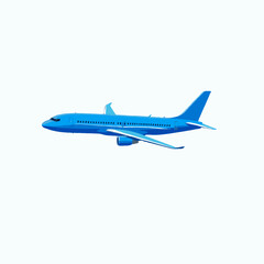 blue color airplane isolated on white background