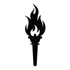 Torch black silhouette silhouette vector Design.