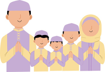 Fototapeta premium Faceless Muslim family 11