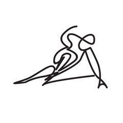 Short track speed athlete vector line art icon logo outline