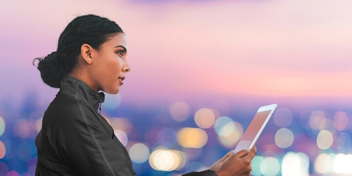 Woman looking at her phone