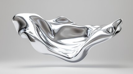 digital technology silver metal liquid poster background