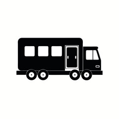 Silhouette Icon of a Semi Truck  Vector Illustration