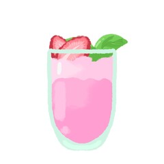 strawberry ice cream with mint