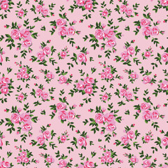 Seamless ditsy floral pattern. Design for fashion textiles, fabric, print, graphics, backgrounds and crafts.