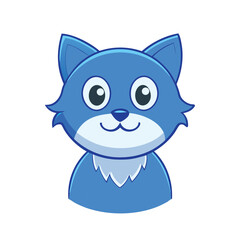 Fototapeta premium Blue Cartoon Cat Head – EPS Clipart for Stickers & Shirts