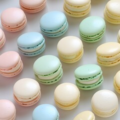 Obraz premium colorful macaroons on a wooden background