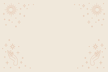 Beige celestial frame background