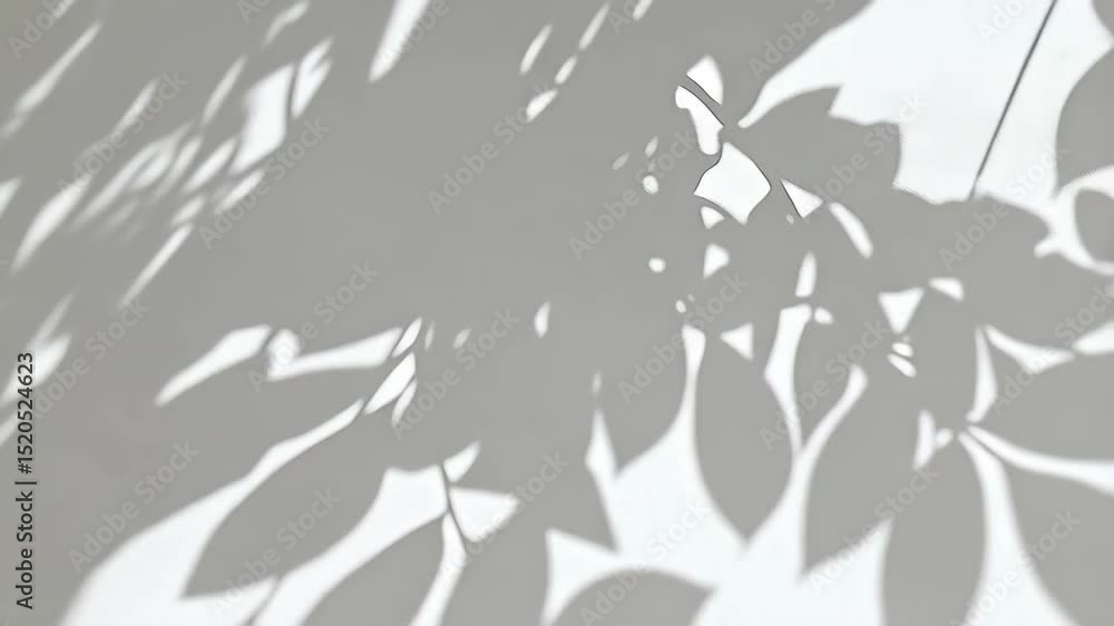 Poster moving botanical shadows creating delicate patterns on textured white background. abstract organic f