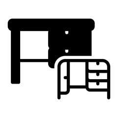 desk icon, glyph icon style