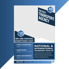 High-Quality Flyer for Freight Transport Agencies – Promote Trucking, Cargo Handling, and Warehousing Services with a Clean Layout