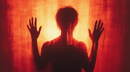 A personâ€™s shadow glowing in red behind them, symbolizing stress taking over their mind