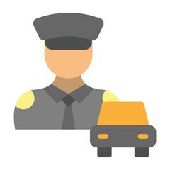 Taxi Driver Vector Flat Icon Design