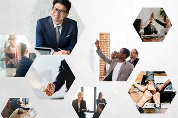 Business networking, photo remix