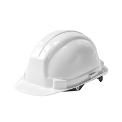 White hard hat safety helmet isolated on transparent background