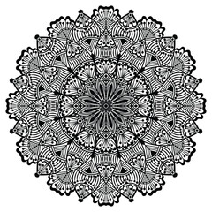 Black and white beautiful mandala design. Beautiful mandala design for coloring book, lace, swirl, henna, tattoo, logo, frame, card, pattern, background and  wallpaper. 