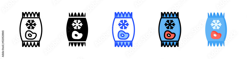 Poster frozen icon collection with multiple styles