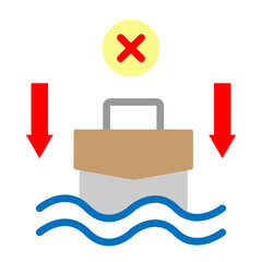 Sinking Vector Flat Icon Design