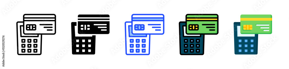 Poster payment icon collection with multiple styles