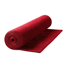 Rolled red carpet isolated on transparent background