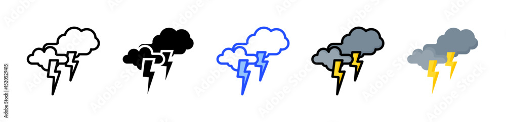 Aufkleber thunder icon collection with multiple styles