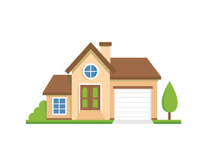 House icon in flat style, Colorful Flat Residential House