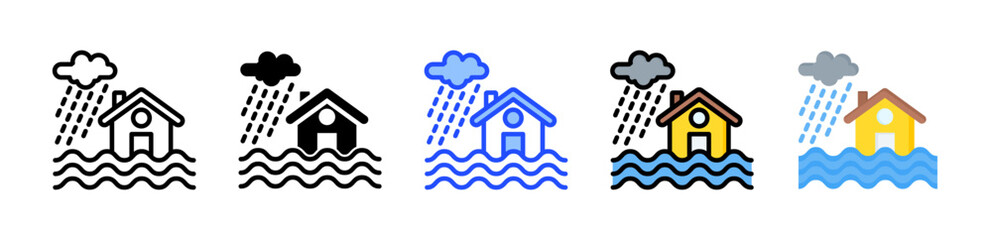 Downpour Deluge Icon Collection With Multiple Styles