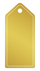 PNG metallic gold price tag, simple banner label transparent background