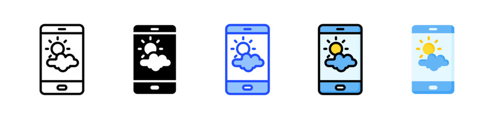Weather Watch Icon Collection With Multiple Styles
