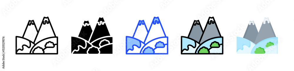 Poster tundra icon collection with multiple styles