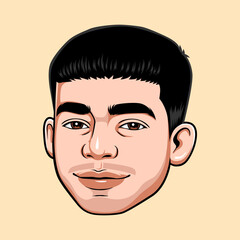 Cartoon face of a man
