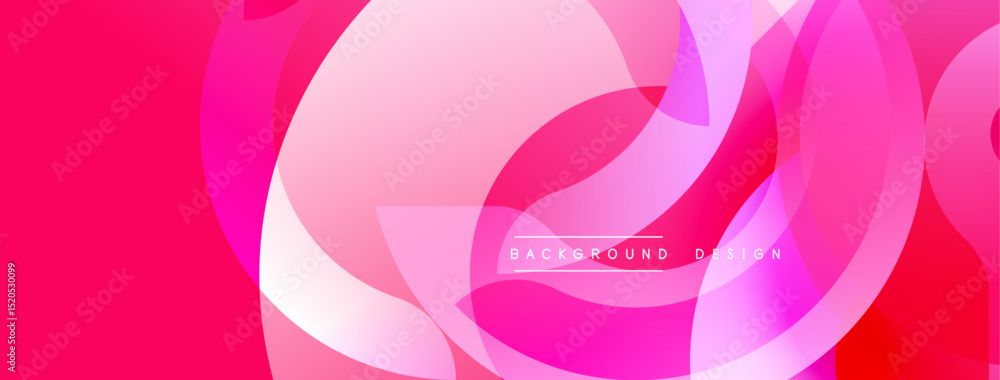 Poster abstract pink design features overlapping circles, gradients. modern, dynamic composition suitable f