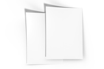 3D realistic blank A4 format paper flyer mockup isolated. Sheet design template for presentation poster, newspaper, flyer, brochure, cover, magazine, card, paper note, postcard, letter or invitation