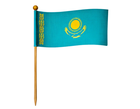 national Flag of Kazakhstan in the original colours and proportions png