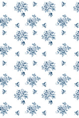 Png blue verbena floral pattern transparent background