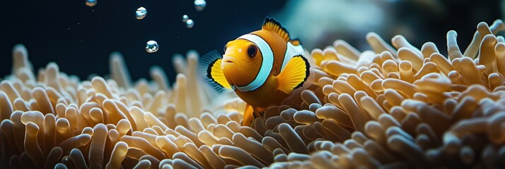 Vibrant Clownfish in its Coral Home