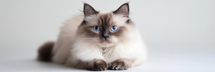 Adorable Ragdoll Cat with Striking Blue Eyes