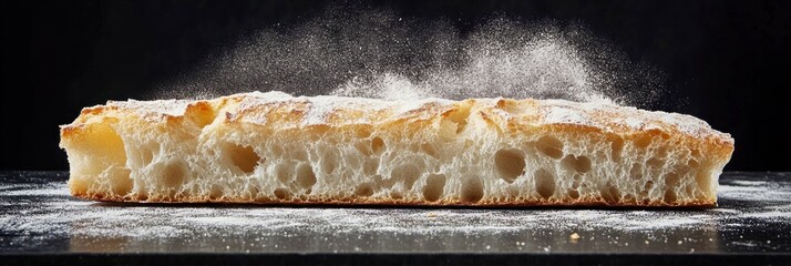 Artisan Bread: A Delightful Slice of Golden-Brown Crust and Airy Interior